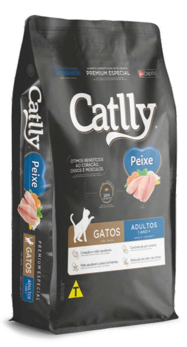 Catlly fish-flavored cat food package on a white background