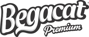Begacat Premium logo in black and white